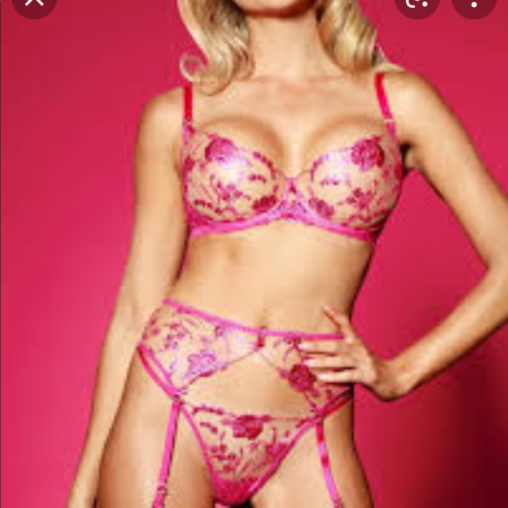 Honey Birdette Whitney pink bra and panty set
